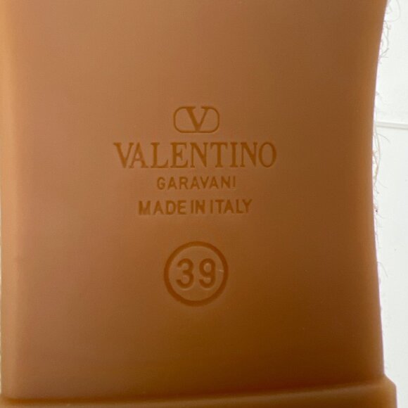 Valentino Garavani V Logo Leather Medallion Espadrille Mules Size 39 - Picture 11 of 13